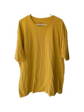 Vintage Y2K Champion Shirt 2XL Mustard Yellow Oversized Baggy Tall Tee 24.5x32